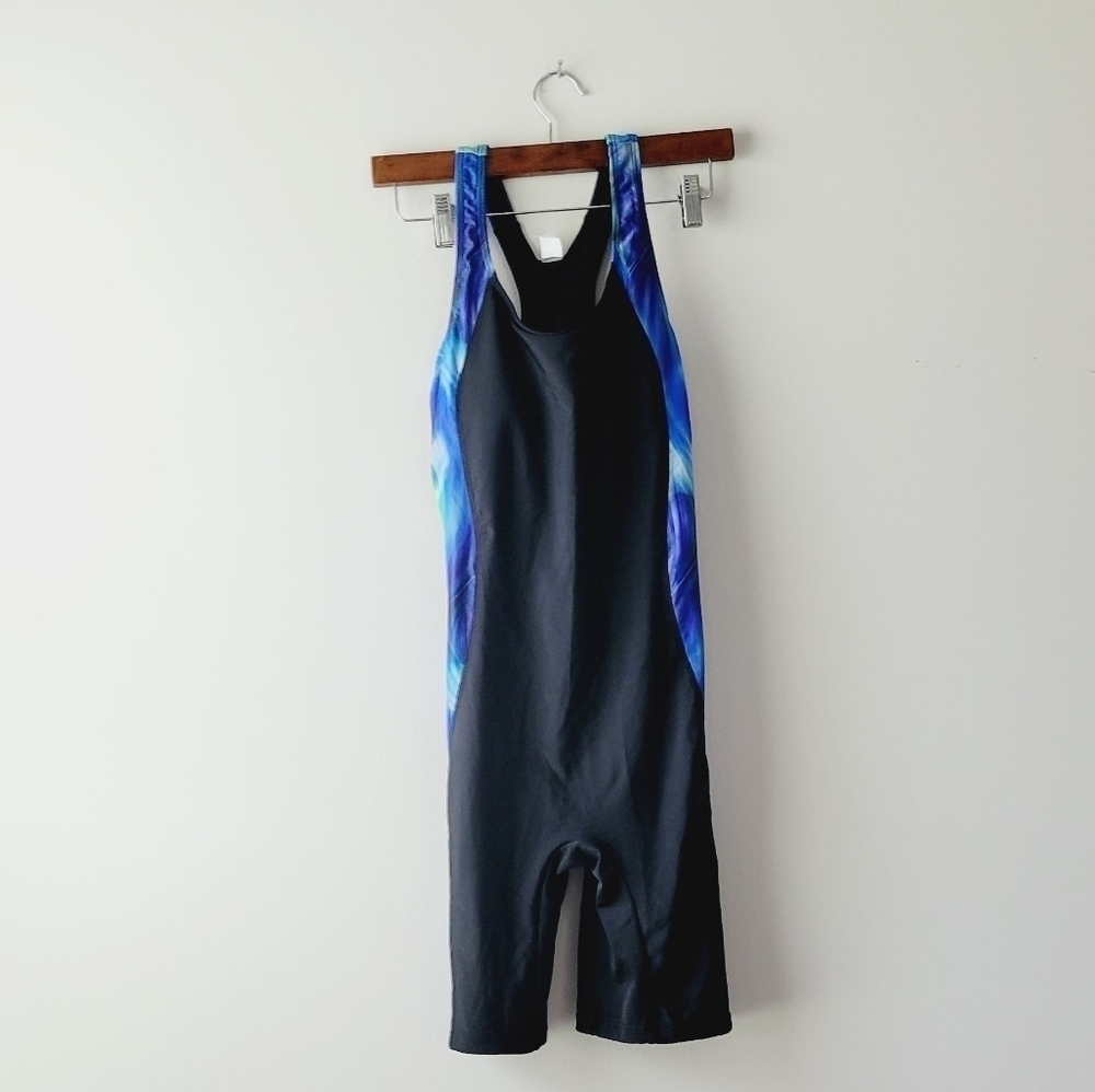 NWT Mycharmo one piece bathing suit in‎ colors blue and black size M